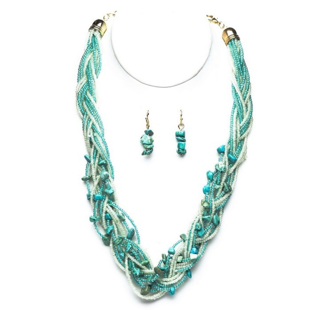 Turquoise Necklace and Earrings Set
